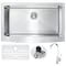 Anzzi Elysian Farmhouse 36" Kitchen Sink with Opus Faucet in Polished Chrome KAZ3620-035 - alternate 1